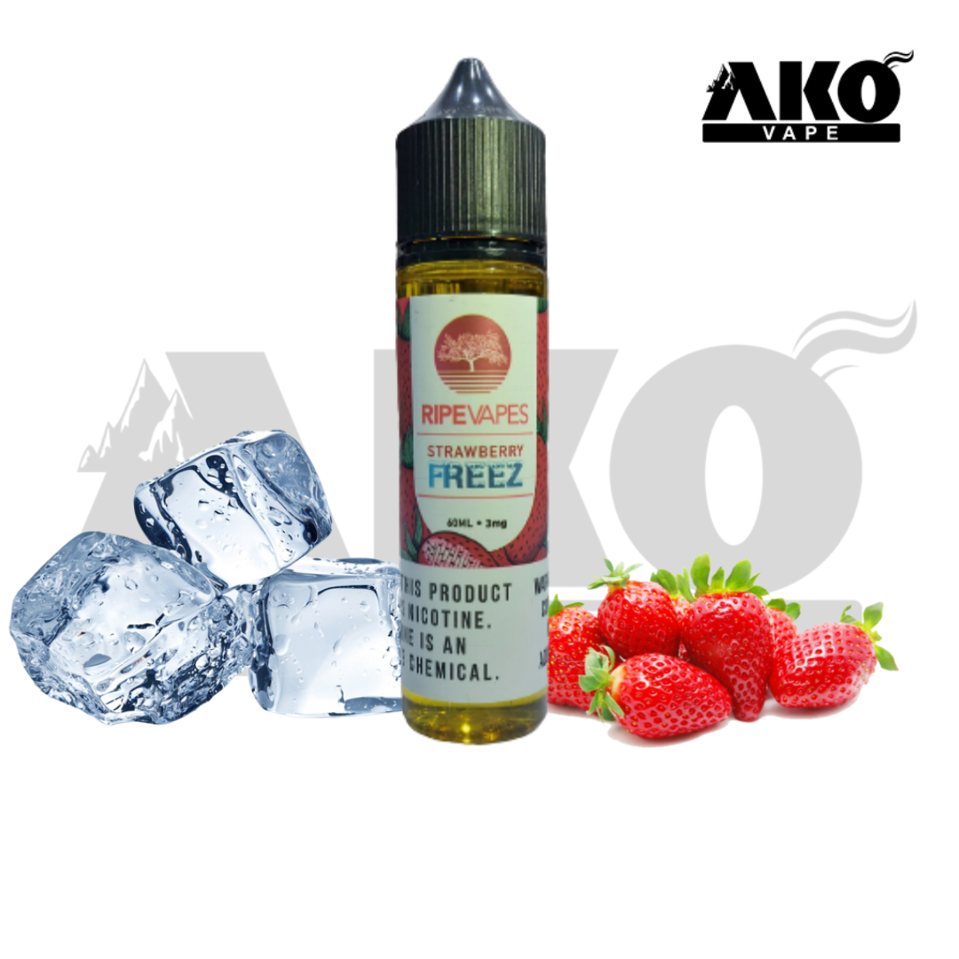 28 مدل بهترین جویس خنک 2025 که باید تست کنید! 1 جویس توتفرنگی یخ رایپ ویپز RIPE VAPES STRAWBERRY FREEZ