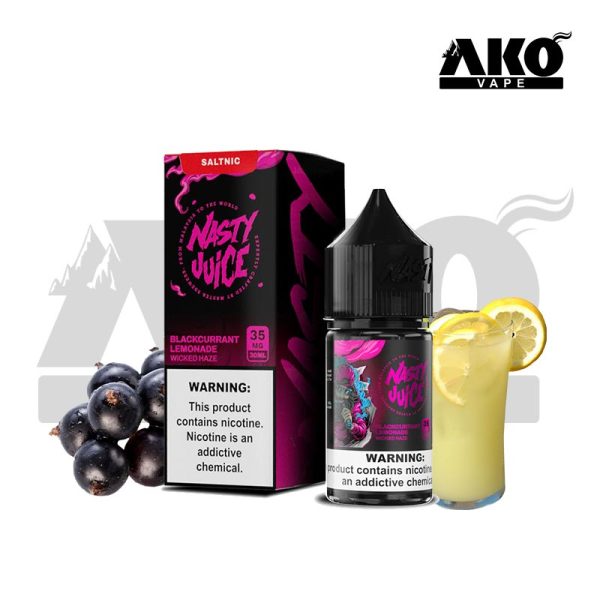 سالت نیکوتین انگور سیاه فرنگی لیموناد نستی Nasty blackcurrant lemonade salt
