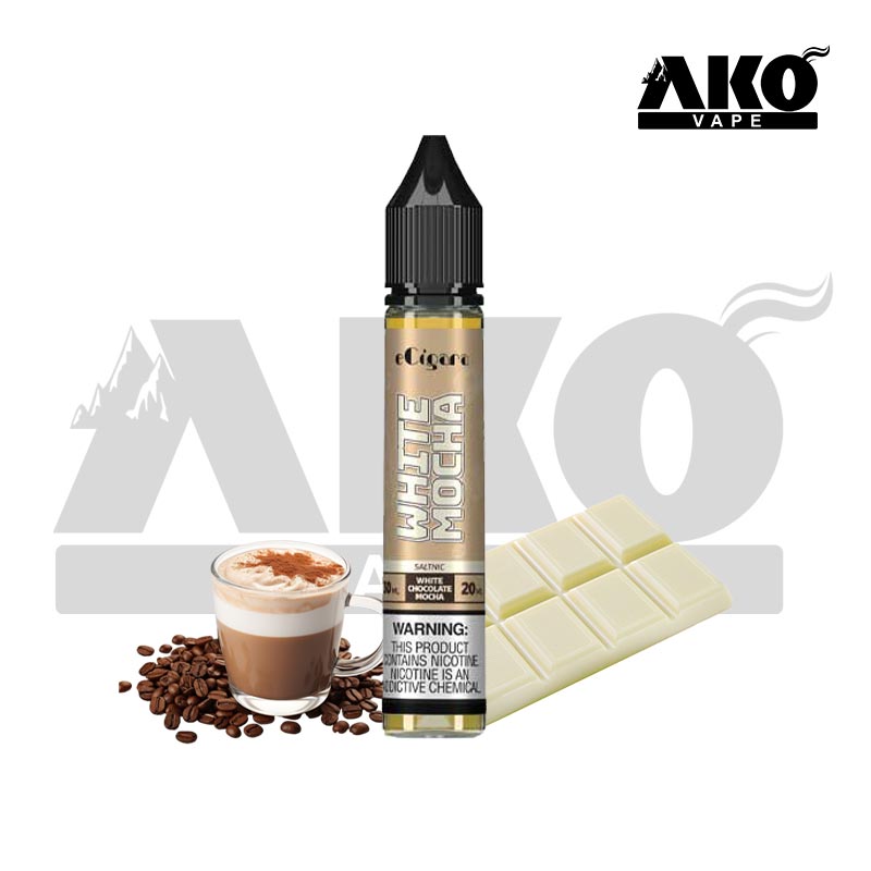 بهترین و پرفروش ترین سالت نیکوتین 23 سالت نیکوتین شکلات سفید موکا ای سیگارا Ecigara WHITE MOCHA salt