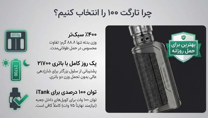 مقایسه ویپرسو تارگت 200 و تارگت 100 3 TARGET 100 برای چه کسی بهتر است؟